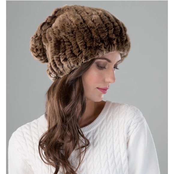 Surell Rex rabbit fur hat - Picture 4 of 9